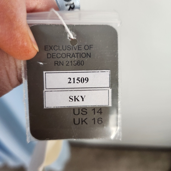 Morilee Madeline Gardner Sky Blue Chiffon Bridesmaid Dress Gown Size 14 #0394 - Picture 13 of 13